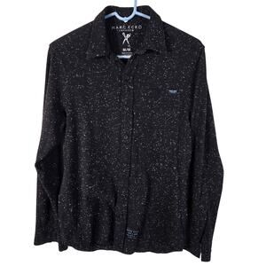 Marc Ecko Cut & Sew Shirt Men's M Black White Specks Modern Casual Normcore